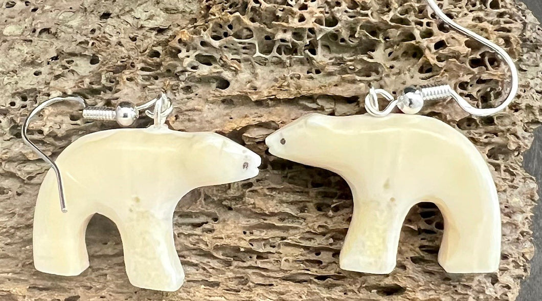 Ivory Polar Bear Earrings