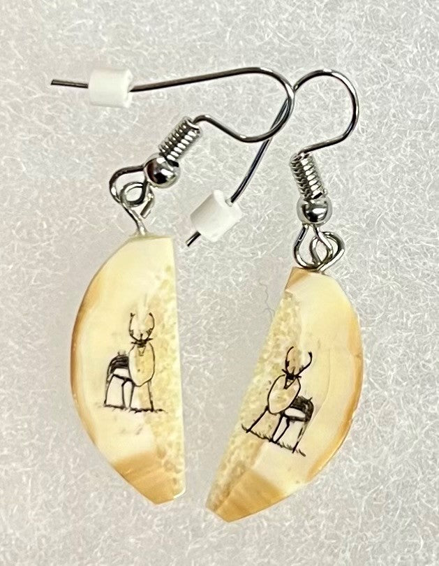 Etching Ivory Earrings