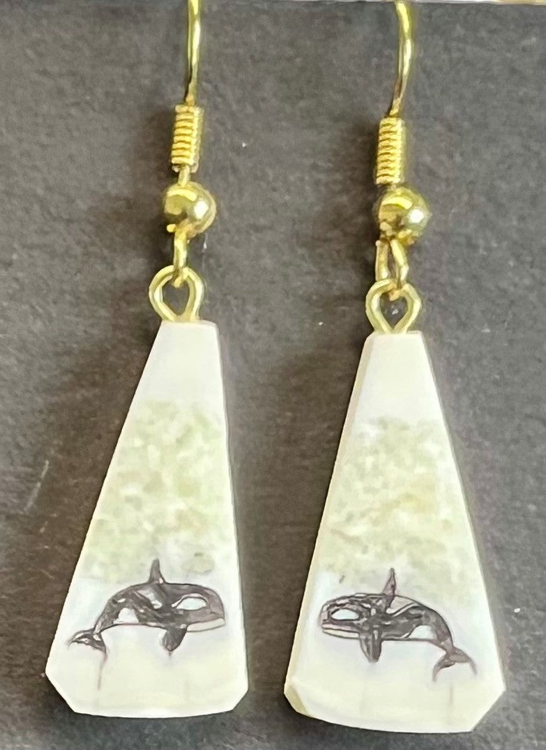Etching Ivory Earrings