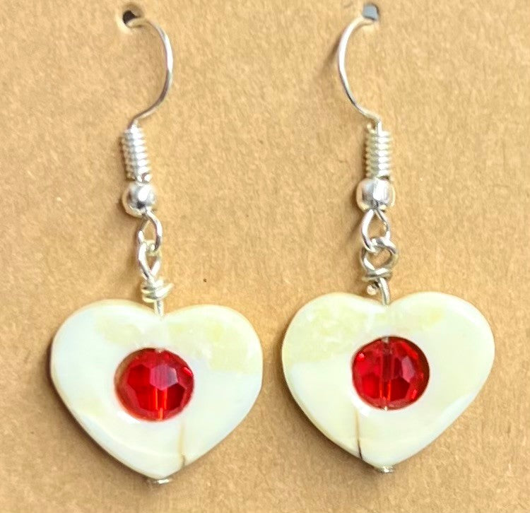 Ivory Heart Earrings