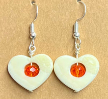 Load image into Gallery viewer, Ivory Heart Earrings
