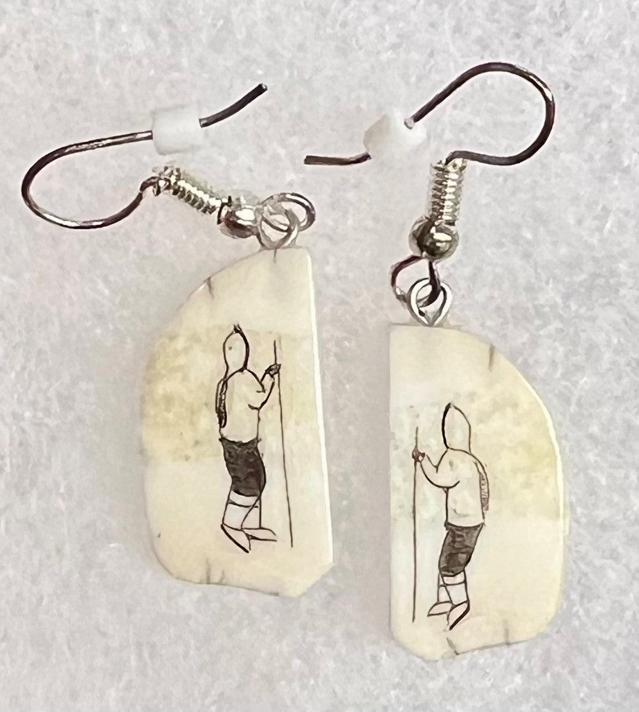 Etching Ivory Earrings