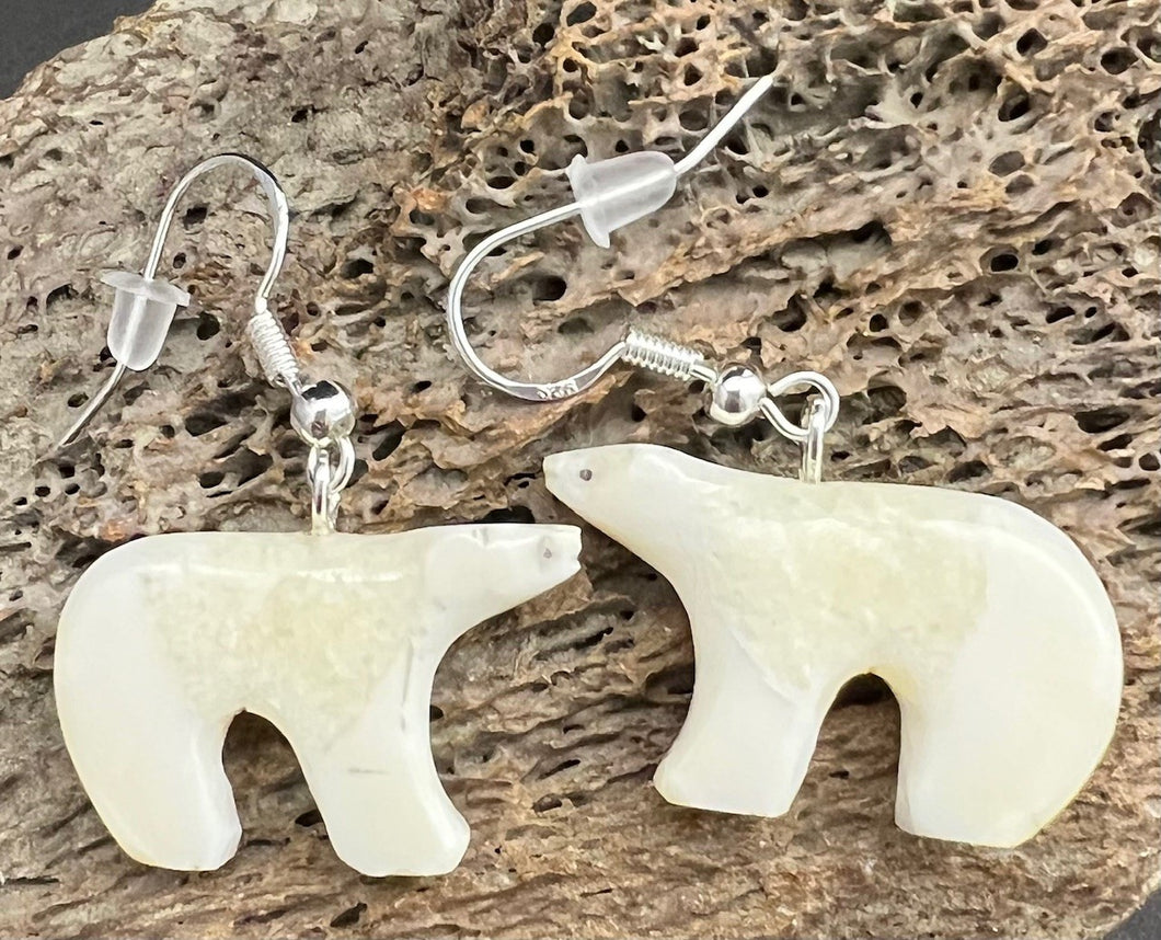 Ivory Polar Bear Earrings