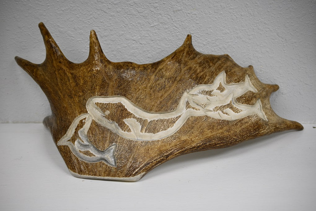 Moose Antler Carving Killer Whales