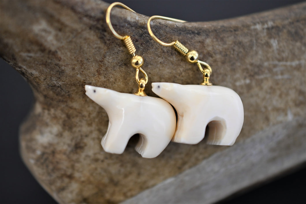 Ivory Polar Bear Earrings