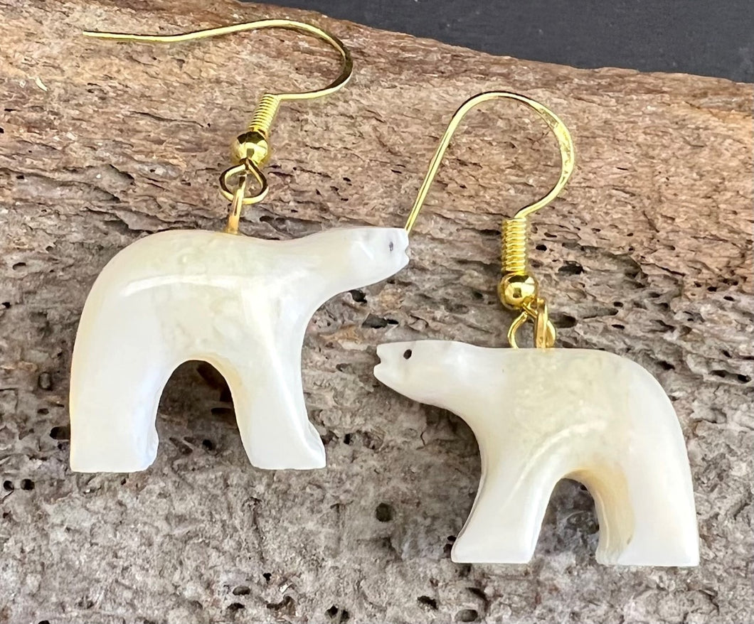 Ivory Polar Bear earrings