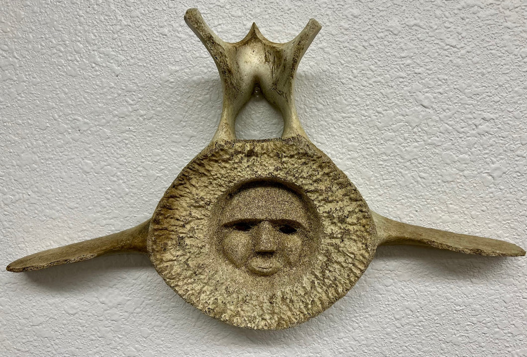 Whale Vertebrae Carving of Face
