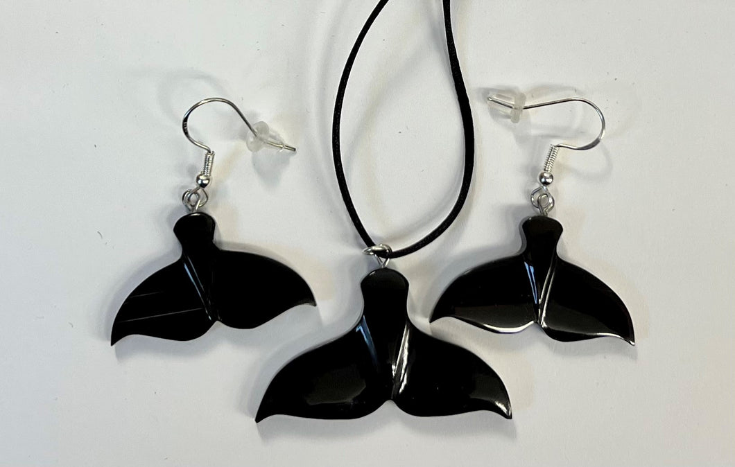 Whale Tail Necklace& earrings