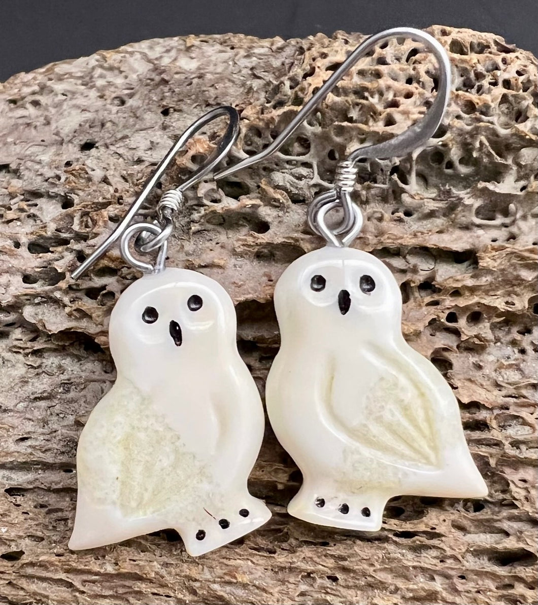 Ivory Owl Earrings