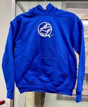 Load image into Gallery viewer, Youth Pullover Logo Hoodie~Blue Hanes EcoSmart
