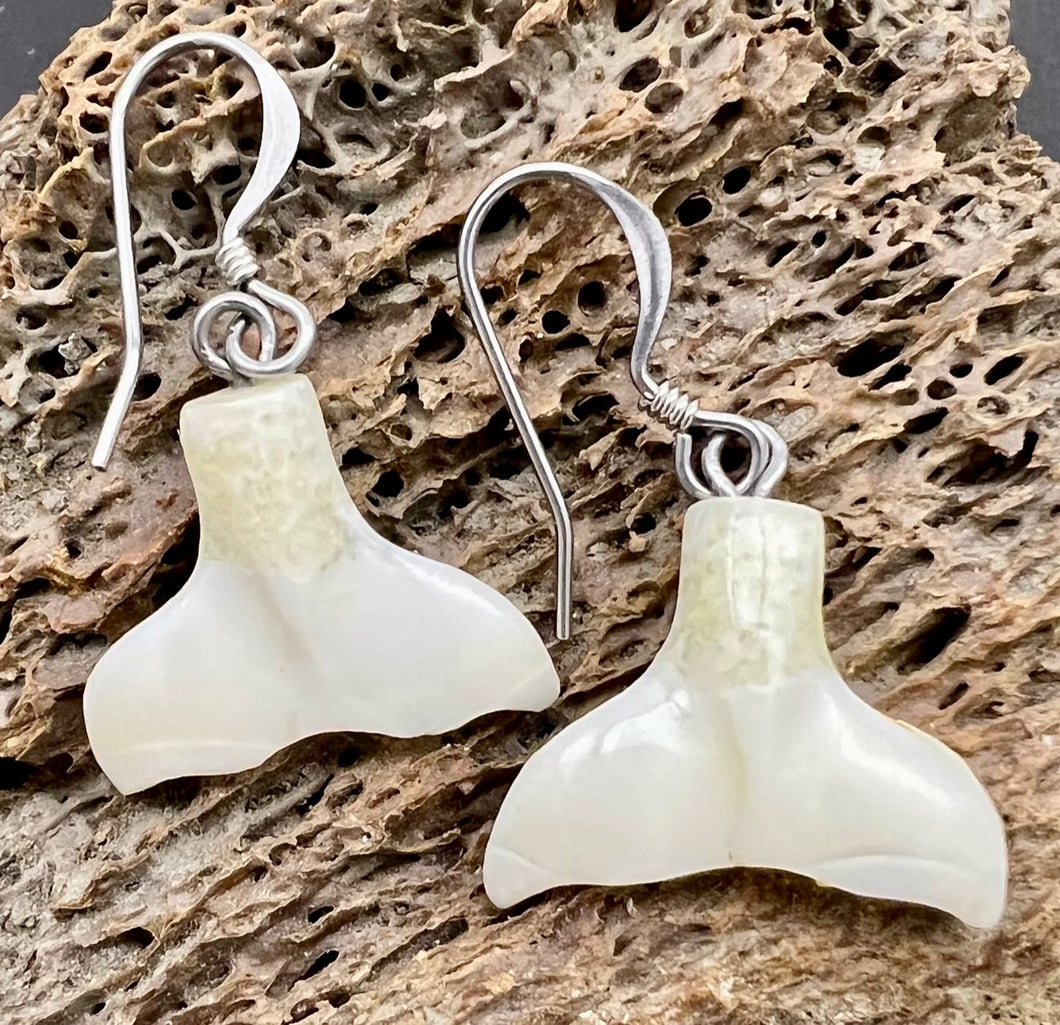 Ivory Whale Tail Earrings